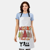 vrolijk kerstfeest met plechtige kerstbomen T Schort (Gedragen)