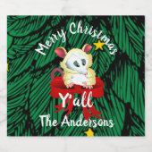 Vrolijk kerstfeest met Possum Bier Etiket (Enkel label)