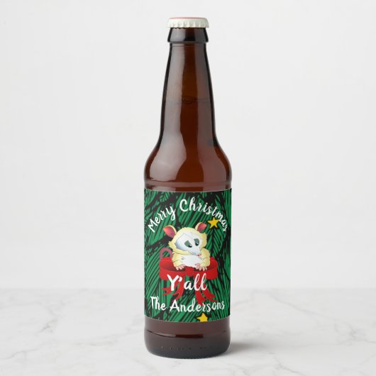 Vrolijk kerstfeest met Possum Bier Etiket (Voorkant)