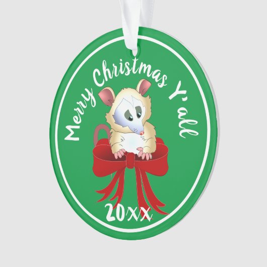 Vrolijk kerstfeest met Possum Ornament (voorkant)