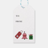 Vrolijk kerstfeest met prettig kerstfeest cadeaulabel (Achterkant)