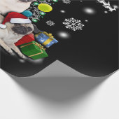 Vrolijk kerstfeest met Pug Dog Animal Cadeaupapier (Hoek)