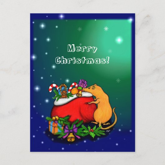 Vrolijk kerstfeest met Rat Prince Briefkaart (Voorkant)
