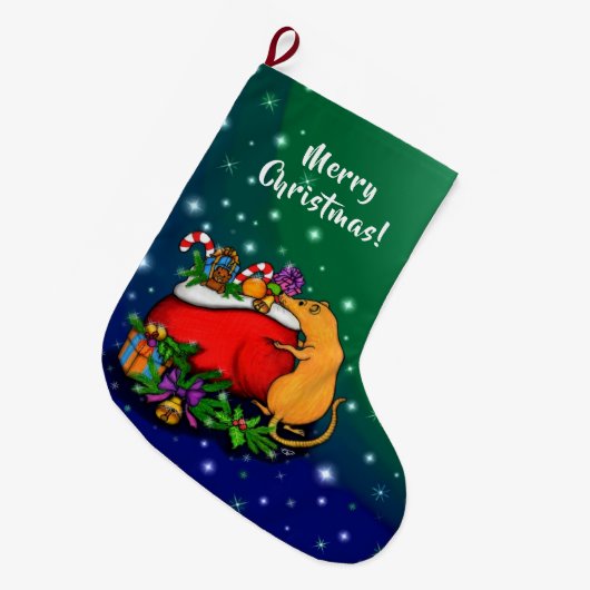 Vrolijk kerstfeest met Rat Prince Grote Kerstsok (Voorkant (Hangend))