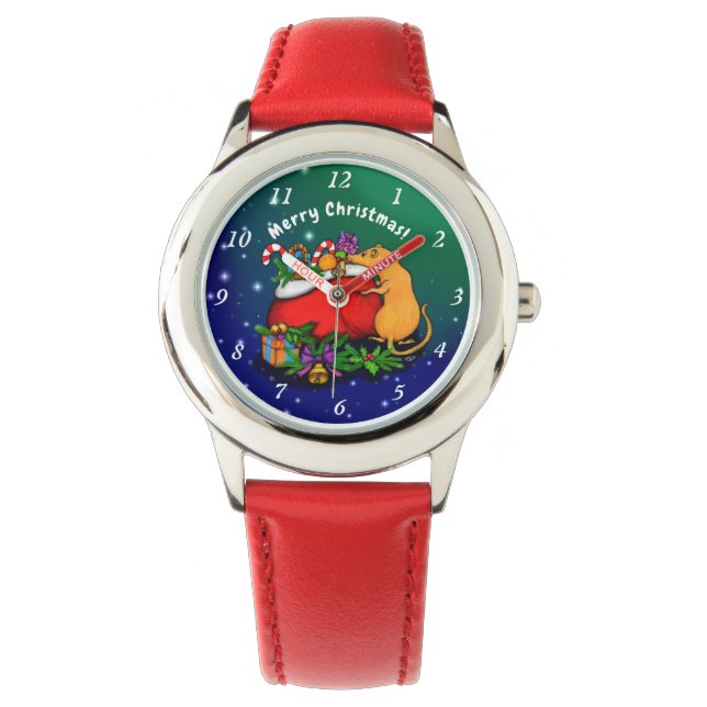Vrolijk kerstfeest met Rat Prince Horloge (Voorkant)