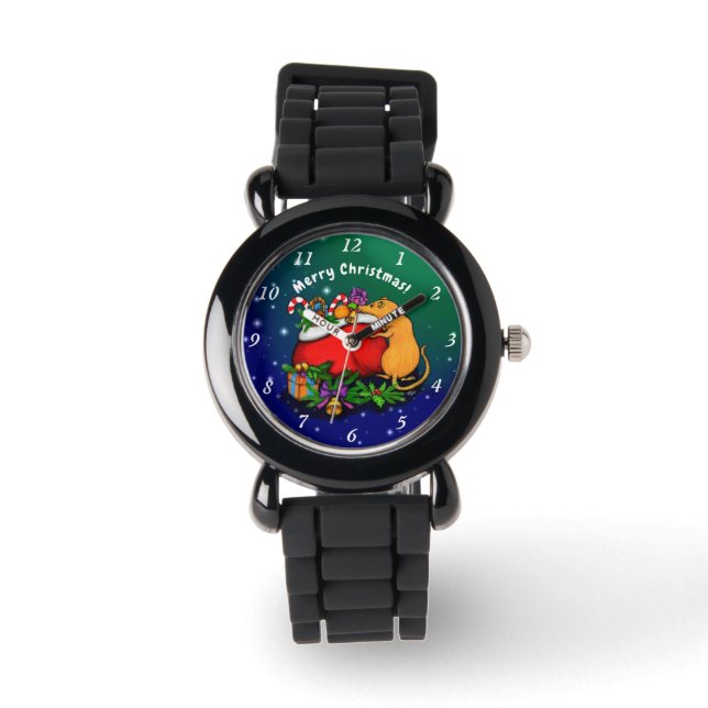 Vrolijk kerstfeest met Rat Prince Horloge (Voorkant)