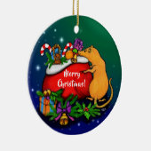 Vrolijk kerstfeest met Rat Prince Keramisch Ornament (Rechts)
