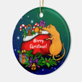 Vrolijk kerstfeest met Rat Prince Keramisch Ornament (Links)