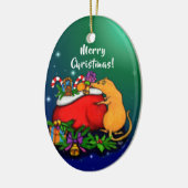 Vrolijk kerstfeest met Rat Prince Keramisch Ornament (Links)