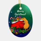 Vrolijk kerstfeest met Rat Prince Keramisch Ornament (Achterkant)