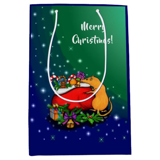 Vrolijk kerstfeest met Rat Prince Medium Cadeauzakje (Voorkant)