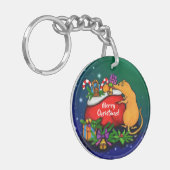 Vrolijk kerstfeest met Rat Prince Sleutelhanger (Voorkant Links)