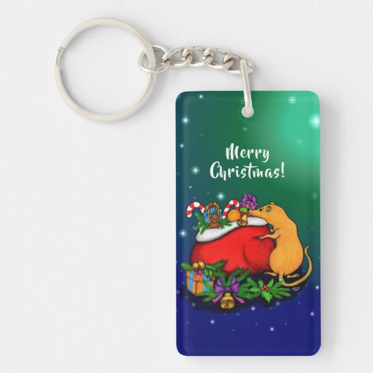 Vrolijk kerstfeest met Rat Prince Sleutelhanger (Voorkant)