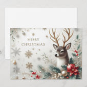 Vrolijk kerstfeest met rendieren, Ornamenten en me Feestdagenkaart (Voorkant / Achterkant)