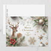 Vrolijk kerstfeest met rendieren, Ornamenten en me Feestdagenkaart (Voorkant / Achterkant)