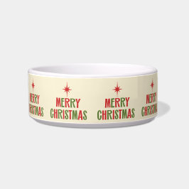 Vrolijk kerstfeest met Retro Lettering Red en Gree Voerbakje