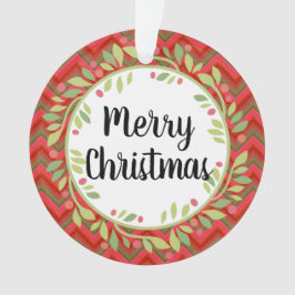 Vrolijk kerstfeest met Retro Red Classic Round Ornament