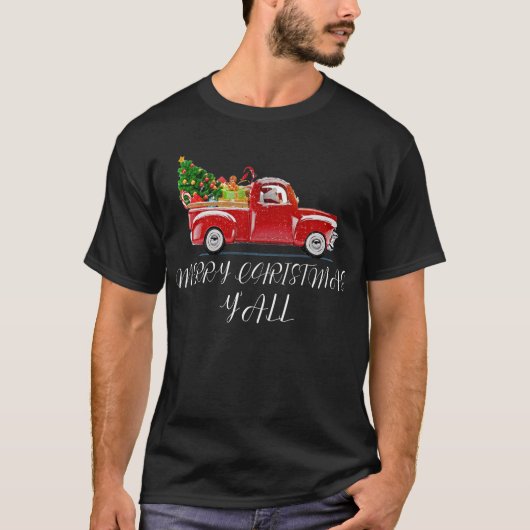 vrolijk kerstfeest met rode bril t-shirt (Voorkant)