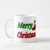 Vrolijk kerstfeest met rode groene halve typografi koffiemok (Links)