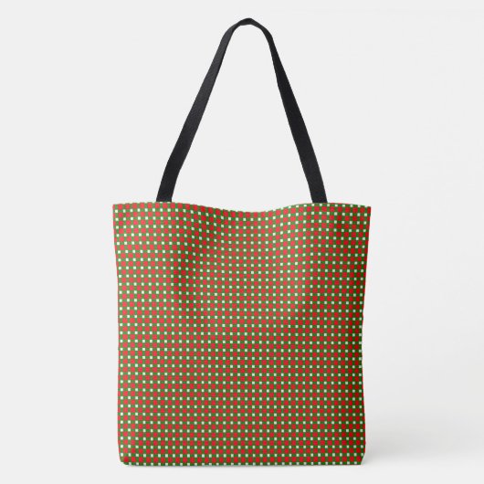 Vrolijk kerstfeest met rode groene kerstman tote bag (Achterkant)