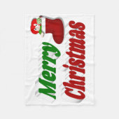 Vrolijk kerstfeest met rode groene typografie fleece deken (Voorkant)