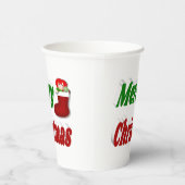 Vrolijk kerstfeest met rode groene typografie papieren bekers (Rechts)