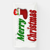 Vrolijk kerstfeest met rode groene typografie spandoek (Verticaal)