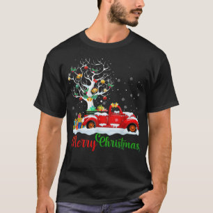 Vrolijk kerstfeest met rode kerst met kerstboom t-shirt