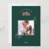 Vrolijk kerstfeest  met rode kerstboom feestdagenkaart (Achterkant)