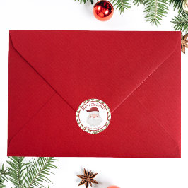 Vrolijk kerstfeest met rode kerstman ronde sticker