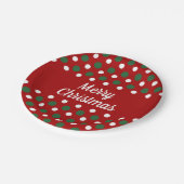 Vrolijk kerstfeest met rode rode pols papieren bordje (Gekanteld)