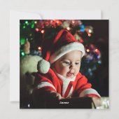 Vrolijk kerstfeest met rode Typografie Foto Feestdagenkaart (Achterkant)
