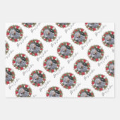 Vrolijk kerstfeest met rood betaald met foto inpakpapier vel (Voorkant)