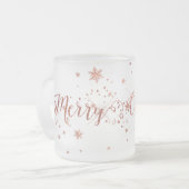 Vrolijk kerstfeest met roze roze roze goud matglas koffiemok (Voorkant links)