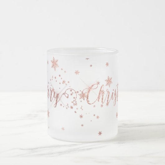 Vrolijk kerstfeest met roze roze roze goud matglas koffiemok (Center)