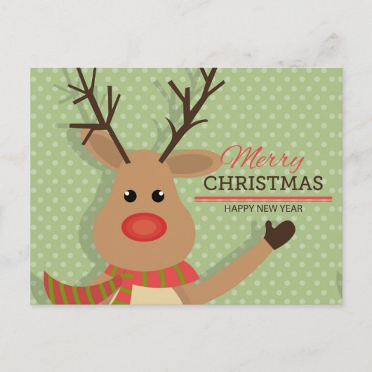 Vrolijk kerstfeest met Rudolph Briefkaart (Voorkant)