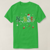 Vrolijk kerstfeest met rust Stethoscoop Kerstmis X T-shirt (Design voorkant)