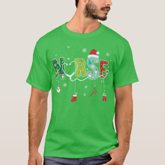 Vrolijk kerstfeest met rust Stethoscoop Kerstmis X T-shirt