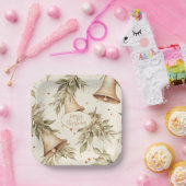 Vrolijk kerstfeest met rustieke klokken en bladere papieren bordje (Feest)