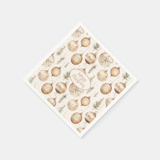 Vrolijk kerstfeest met rustieke Ornamenten en denn Servet (Hoek)