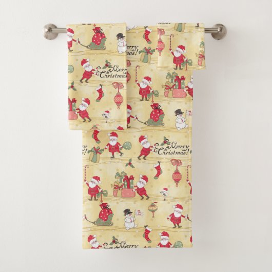 Vrolijk kerstfeest met Rustische Kerstman Bad Handdoek (Insitu)