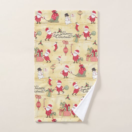 Vrolijk kerstfeest met  Rustische Kerstman Bad Handdoek (Handdoek)