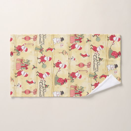 Vrolijk kerstfeest met  Rustische Kerstman Bad Handdoek (Handdoek)