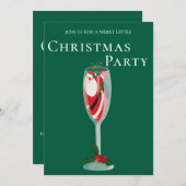 Vrolijk kerstfeest met Santa champagne Kaart (Voorkant / Achterkant)