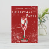 Vrolijk kerstfeest met Santa champagne Kaart (Staand voorkant)