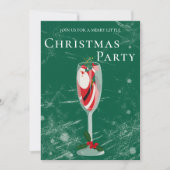 Vrolijk kerstfeest met Santa champagne Kaart (Voorkant)