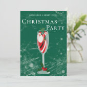 Vrolijk kerstfeest met Santa champagne Kaart (Staand voorkant)