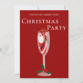 Vrolijk kerstfeest met Santa champagne Kaart (Voorkant)