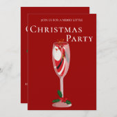 Vrolijk kerstfeest met Santa champagne Kaart (Voorkant / Achterkant)