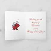 Vrolijk kerstfeest met Santa en Rudolph Kaart (Binnen)